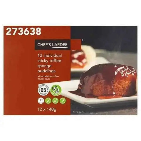 Chefs Larder Individual Sticky Toffee Sponge Puddings 12 x 140g