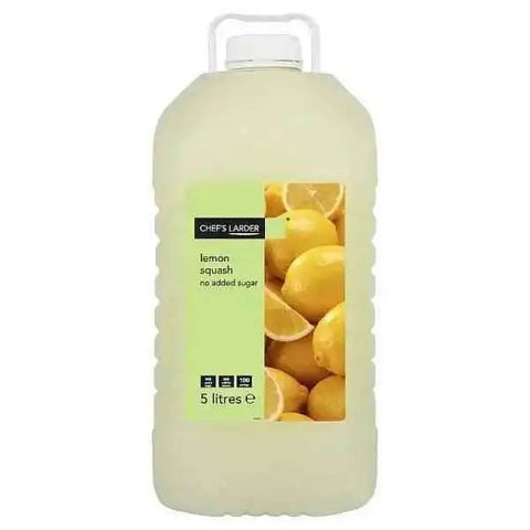 Chefs Larder Lemon Squash No Added Sugar 5 Litres