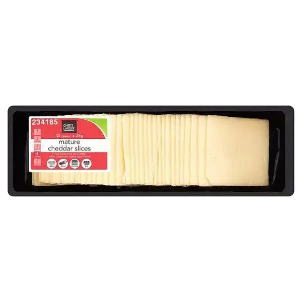 Chefs Larder Mature Cheddar Slices 1kg