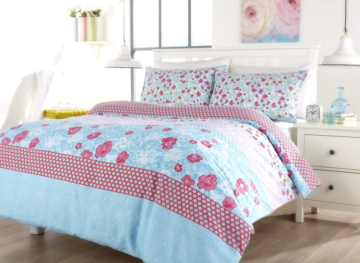 OLIVIA ROCCO Chelsea Floral Duvet Set Cotton-Rich Bedding In Single, Double, King, And Super King Sizes For Master And Guest Rooms