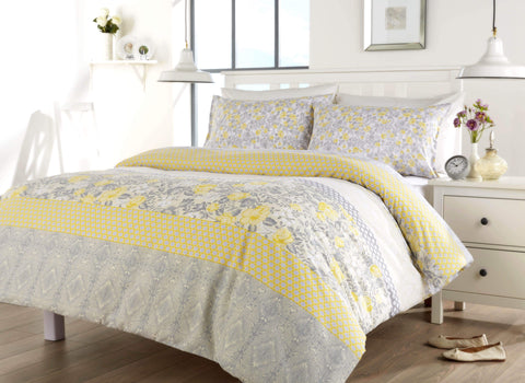 OLIVIA ROCCO Chelsea Floral Duvet Set Cotton-Rich Bedding In Single, Double, King, And Super King Sizes For Master And Guest Rooms