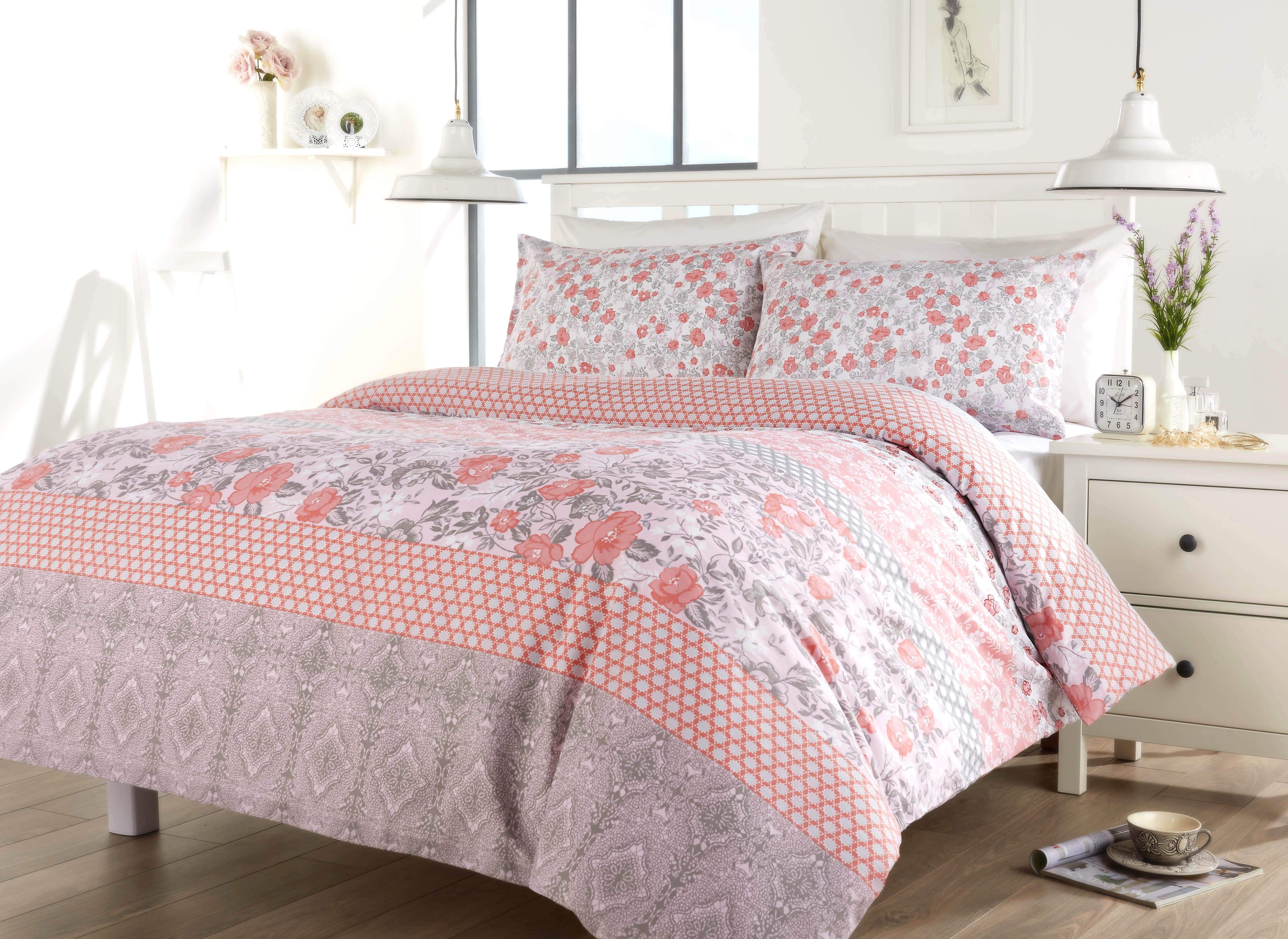 OLIVIA ROCCO Chelsea Floral Duvet Set Cotton-Rich Bedding In Single, Double, King, And Super King Sizes For Master And Guest Rooms