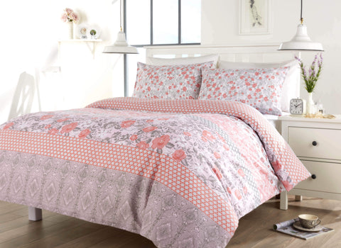 OLIVIA ROCCO Chelsea Floral Duvet Set Cotton-Rich Bedding In Single, Double, King, And Super King Sizes For Master And Guest Rooms