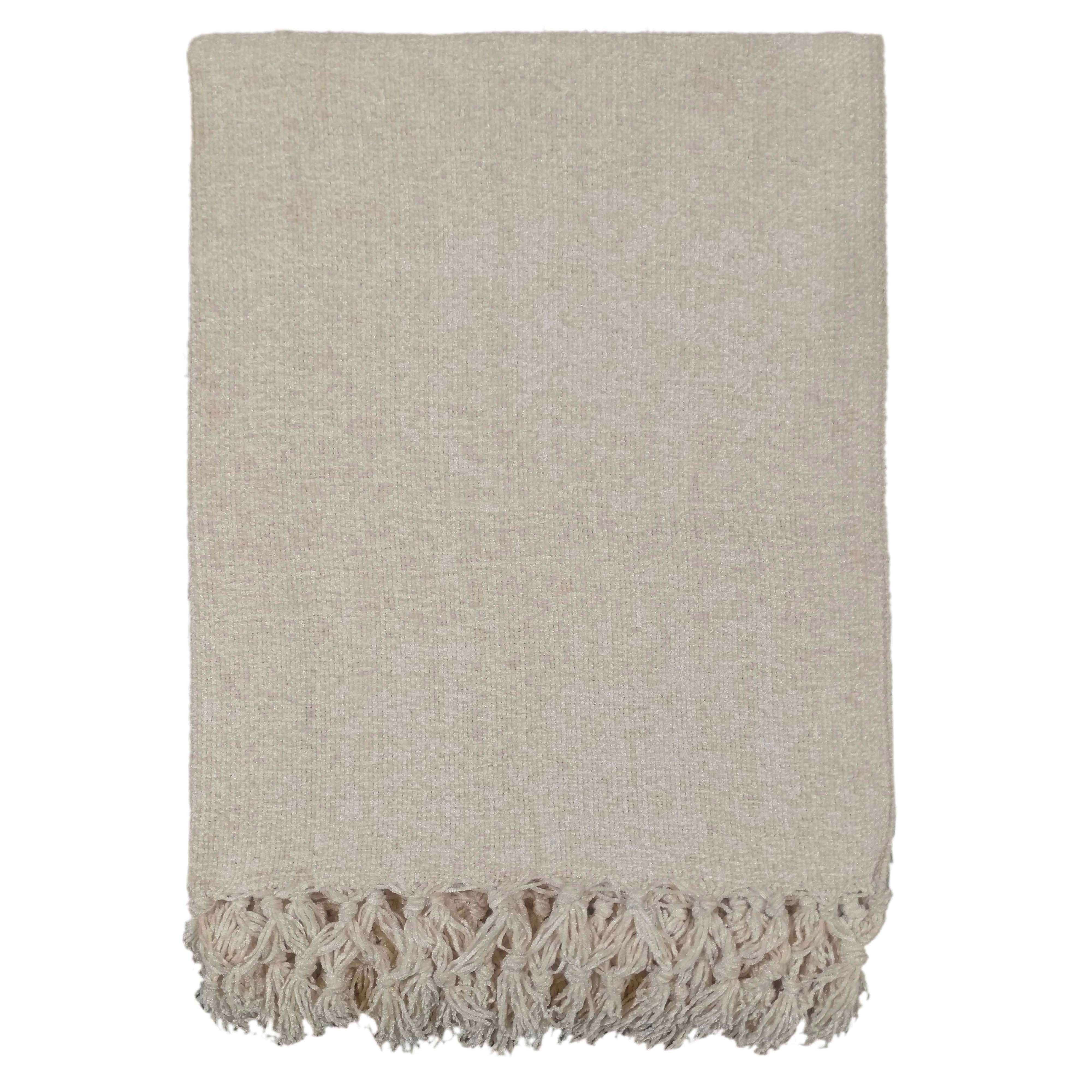 OLIVIA ROCCO Chenille Tassel Throw Blanket for Couch Sofa Chair Bed All-Season Soft Luxury Home Decor and Cozy Comfort Everyday