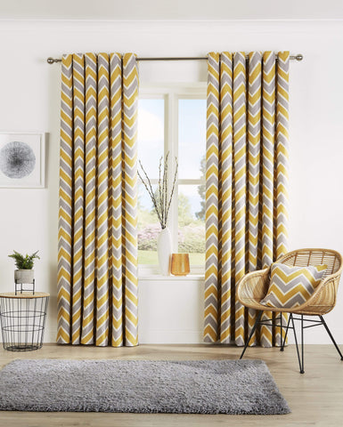 OLIVIA ROCCO Chevron Curtain Panels With Matching Cushion Covers Polyester Cotton Blend OEKO TEX Certified For Living Room And Bedroom Multiple Sizes