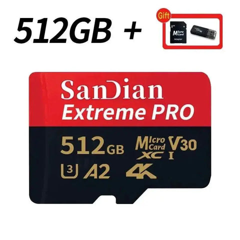 Class 10 mini sd memory card 128GB 512GB micro TF sd card 256GB 256GB 1TB Smart SD/TF cards for Phone/camera Give card reader