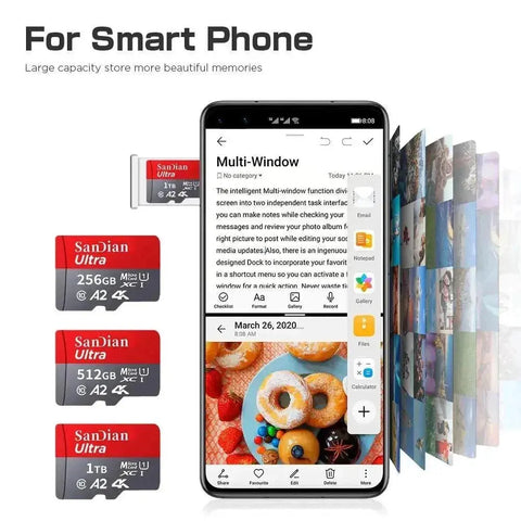 Class 10 mini sd memory card 128GB 512GB micro TF sd card 256GB 256GB 1TB Smart SD/TF cards for Phone/camera Give card reader