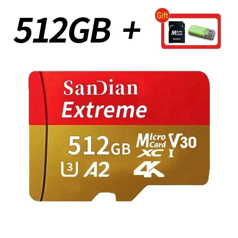 Class 10 mini sd memory card 128GB 512GB micro TF sd card 256GB 256GB 1TB Smart SD/TF cards for Phone/camera Give card reader