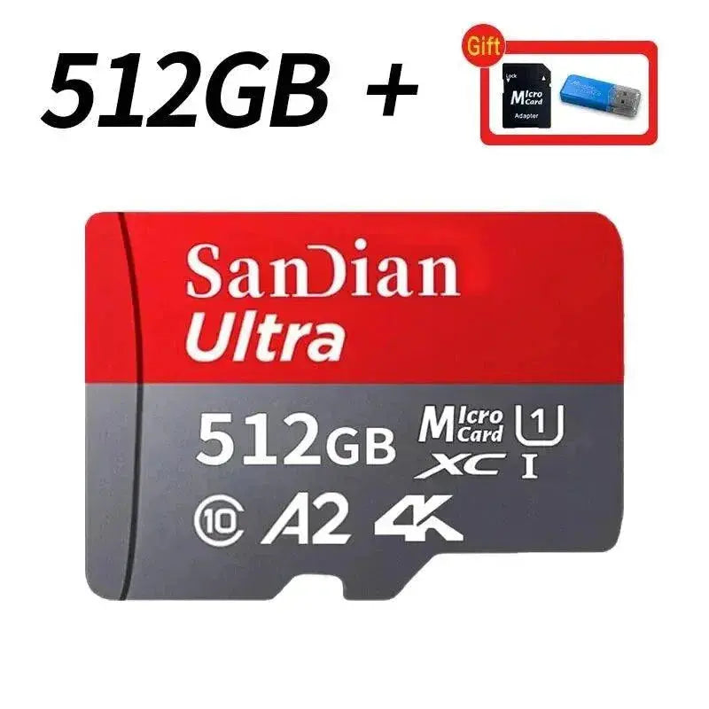 Class 10 mini sd memory card 128GB 512GB micro TF sd card 256GB 256GB 1TB Smart SD/TF cards for Phone/camera Give card reader
