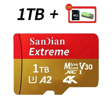 Class 10 mini sd memory card 128GB 512GB micro TF sd card 256GB 256GB 1TB Smart SD/TF cards for Phone/camera Give card reader