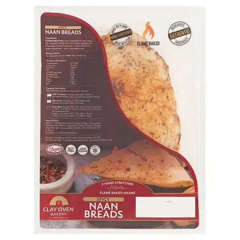 Clay Oven Bakery Spicy Naan Breads 360g