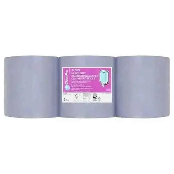 Clean Pro Heavy Duty Standard Blue 2 Ply 6 Centrefeed Rolls