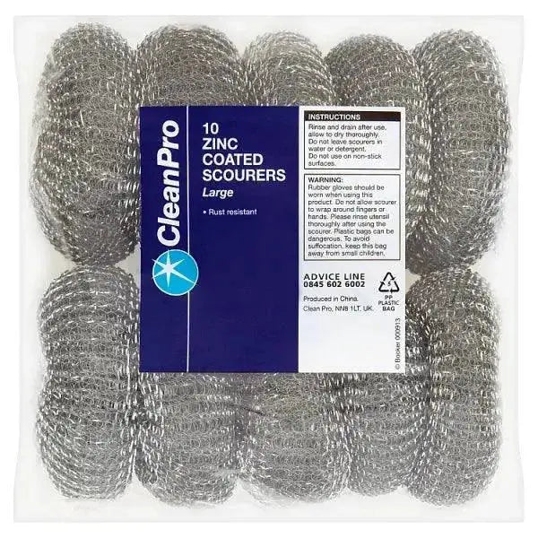 CleanPro 10 Zinc Coated Scourers Large