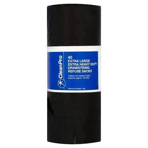 CleanPro 40 Extra Large Extra Heavy Duty Drawstring Refuse Sacks