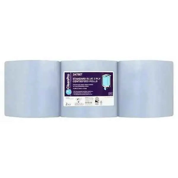 CleanPro Standard Blue 2 Ply 6 Centrefeed Rolls