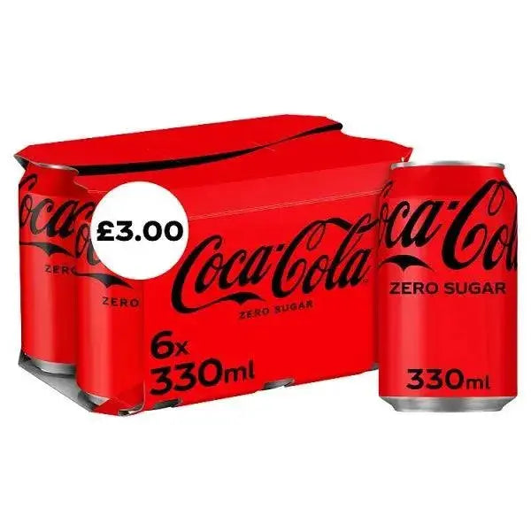 Coca-Cola Zero Sugar 6 x 330ml (Case of 4)