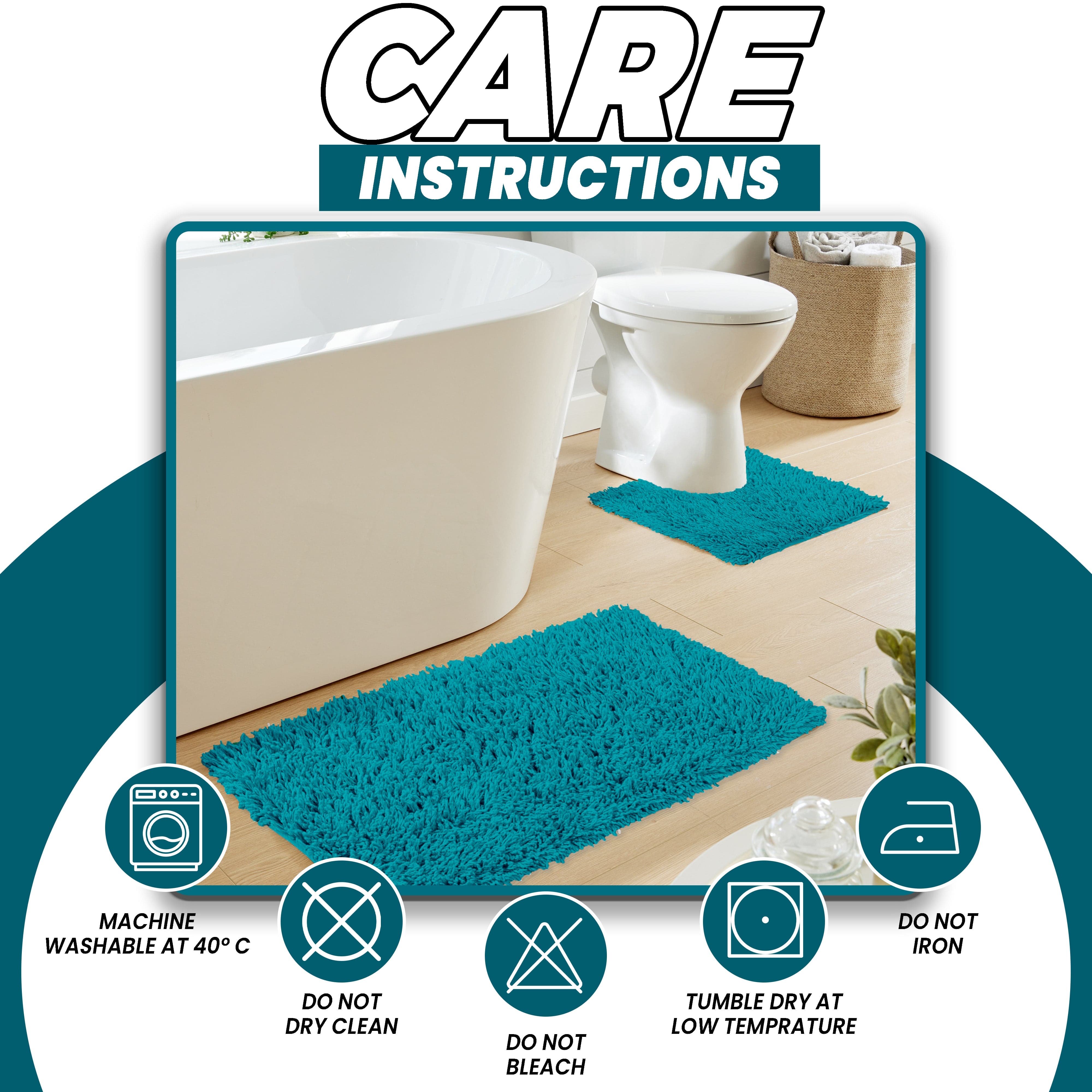 OLIVIA ROCCO Como 2 Piece Teal Bath Mat And Pedestal Set Non Slip Super Absorbent Cotton Bath Mat Set For Everyday Comfort