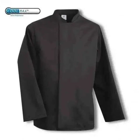 Coolmax Chefs Jacket Long Sleeve Black - White