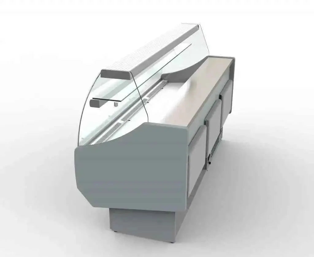 Coreco Refrigerated Curved Glass Serveover 2525mm - CVED-8-25-C