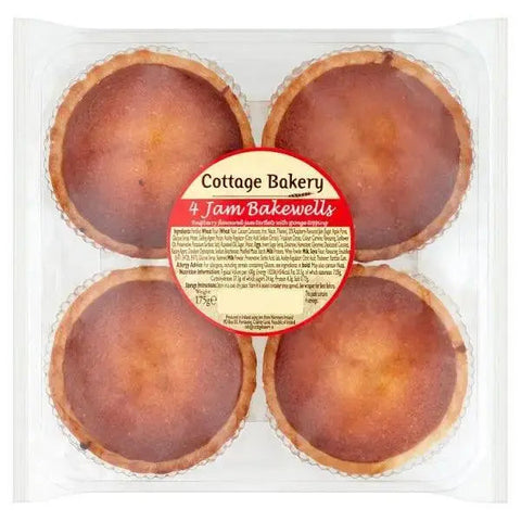 Cottage Bakery 4 Jam Bakewells 175g (Case of 6)
