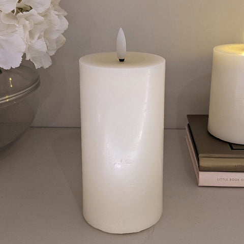 Cream Realistic LED Candle - 15cm