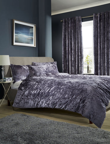 OLIVIA ROCCO Crushed Velvet Duvet Cover Set With Pillowcases Double King Super King OEKO-TEX Certified Luxuriously Soft England Design