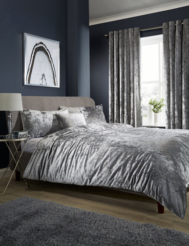 OLIVIA ROCCO Crushed Velvet Duvet Cover Set With Pillowcases Double King Super King OEKO-TEX Certified Luxuriously Soft England Design