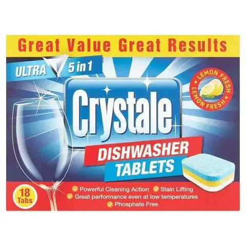 Crystale Lemon Fresh Dishwasher Tablets 18 x 18g (Case of 7)