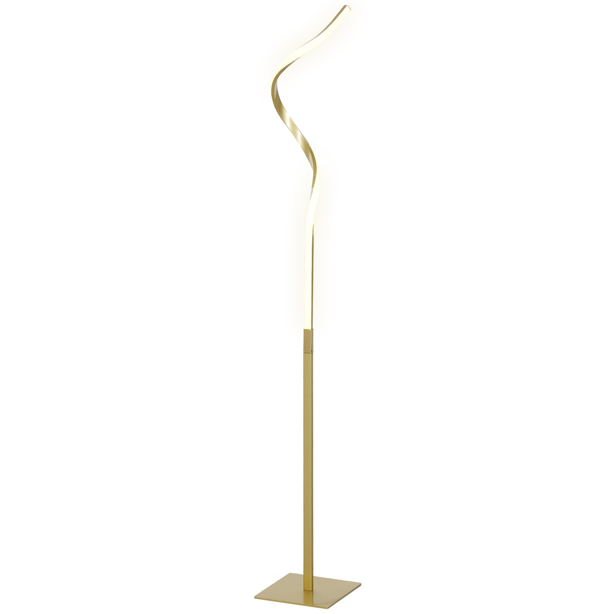 HOMCOM LED Floor Lamp, Standing Lamp with3 Adjustable Brightness Gold Tone