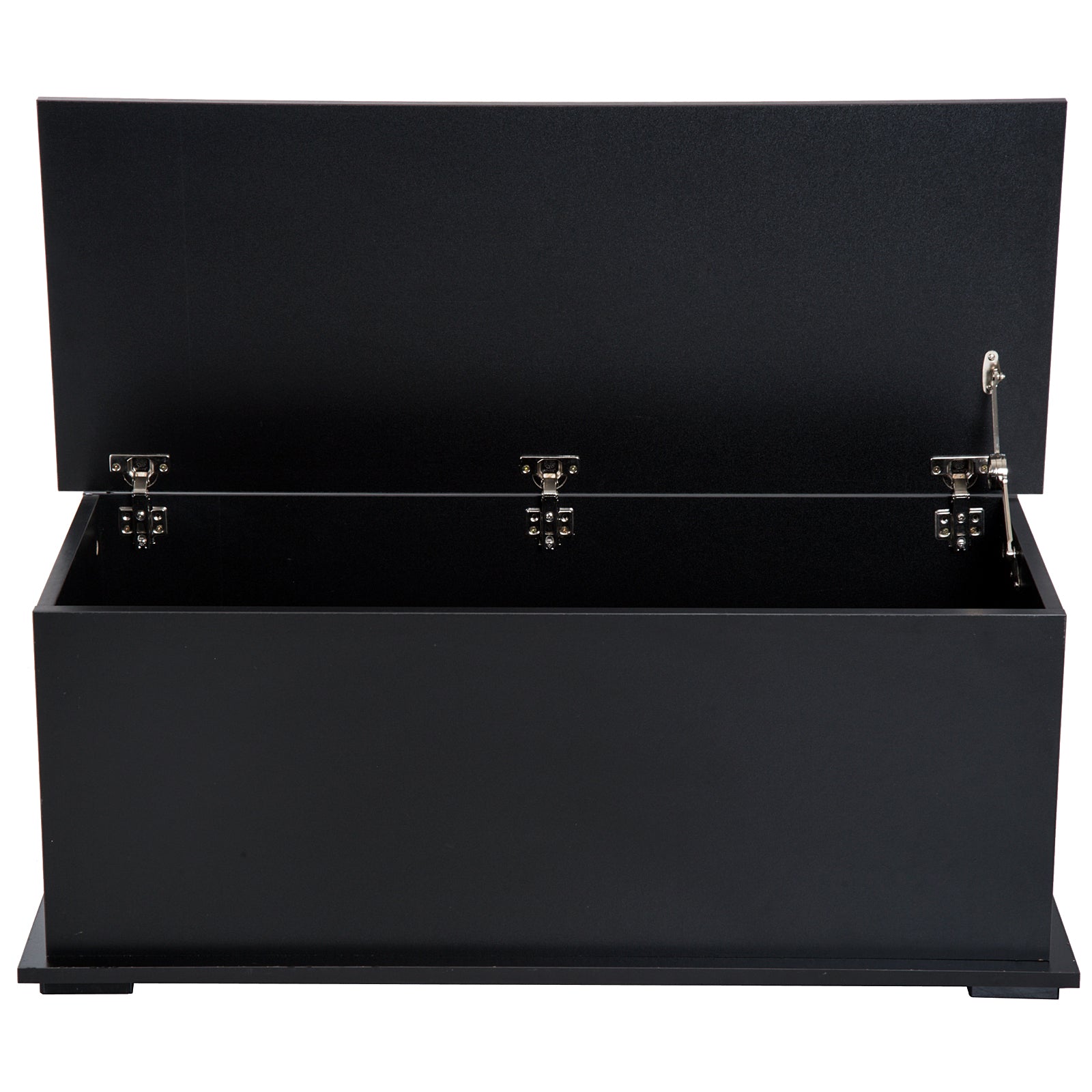 HOMCOM Ottoman Storage Box Chest Cabinet Keepsake With Lid Chipboard Black