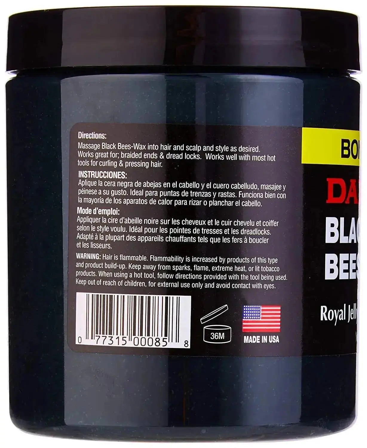 Dax Black Bees - Wax Fortified With Royal Jelly And Pure Beeswax 397g