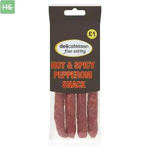 Delicatessen Fine Eating Hot & Spicy Pepperoni Snack 0.080kg ( Case of 12)