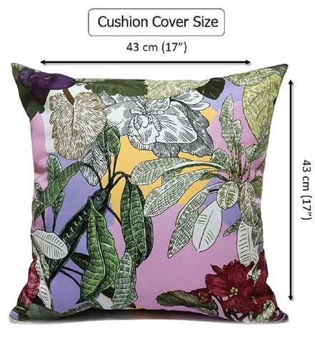 OLIVIA ROCCO Cushion Covers Dhalia Lilac Waterproof 43x43cm Reversible Breathable Indoor Outdoor Ideal For Patio, Garden, Sofa, And Chair