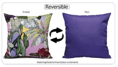 OLIVIA ROCCO Cushion Covers Dhalia Lilac Waterproof 43x43cm Reversible Breathable Indoor Outdoor Ideal For Patio, Garden, Sofa, And Chair