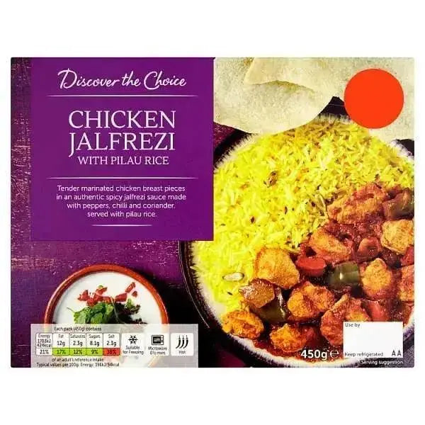 Discover the Choice Chicken Jalfrezi with Pilau Rice 450g