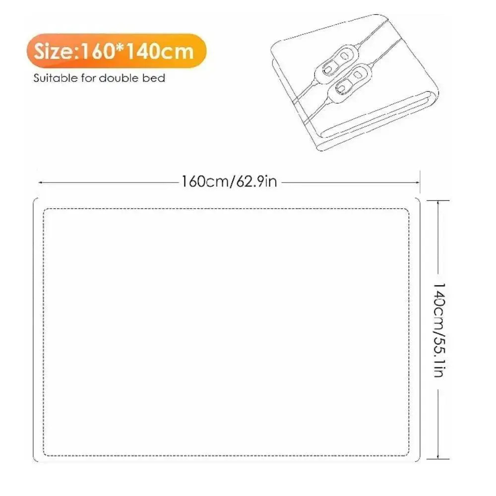 Double Economical Electric Blanket Ultrasonic Welding Fabric Heating Bed Mat Warmer