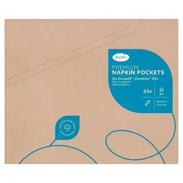 Duni 65 Premium Napkin Pockets Bio Dunisoft Duniletto Slim-Sets of 65