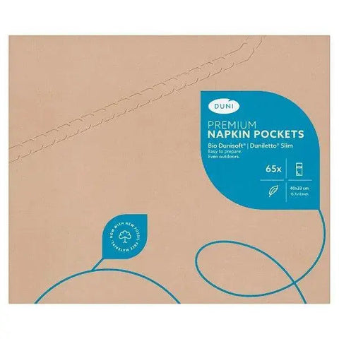Duni 65 Premium Napkin Pockets Bio Dunisoft Duniletto Slim-Sets of 65