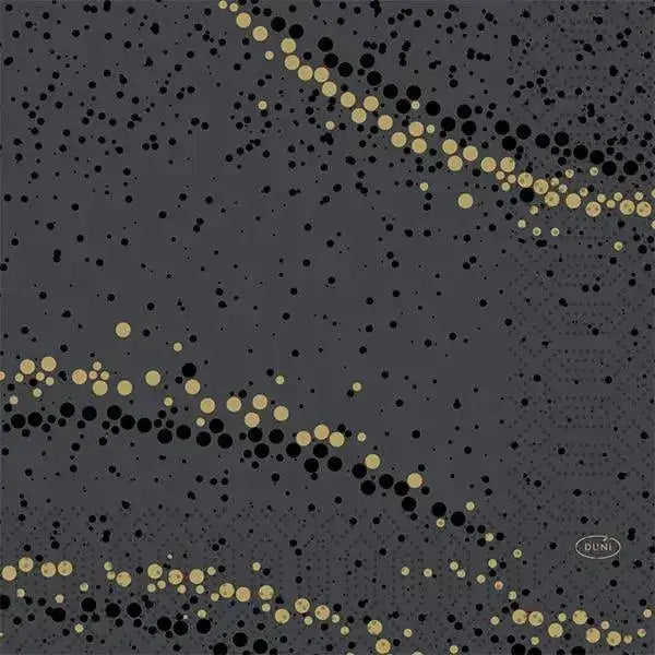Duni Golden Stardust Black Napkin 3ply 33cm