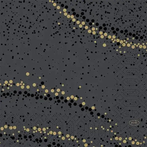 Duni Golden Stardust Black Napkin 3ply 33cm