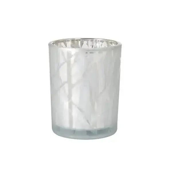 Duni Shimmer White Candleholder Glass 100 x 80mm