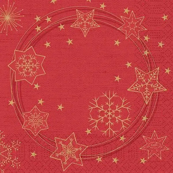 Duni Star Shine Red Napkin 3ply 33cm