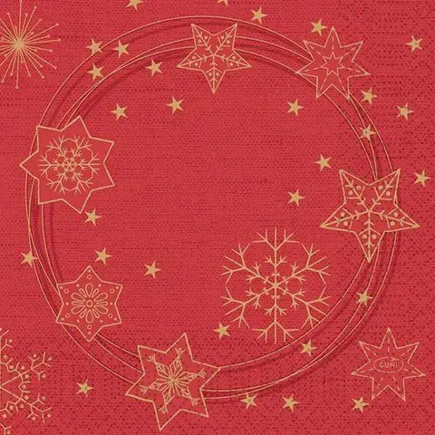 Duni Star Shine Red Napkin 3ply 33cm