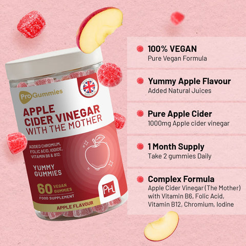Apple Cider Vinegar Gummies with The Mother 1000mg | Made in UK by Prowise