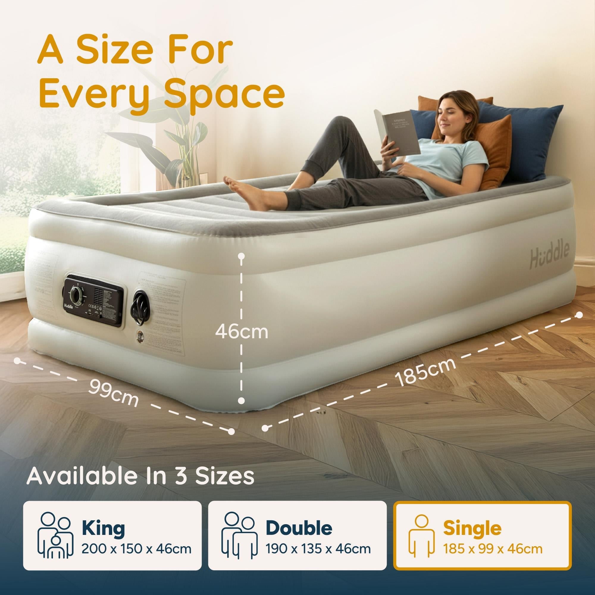 Huddle Never Deflate Air Bed - Single