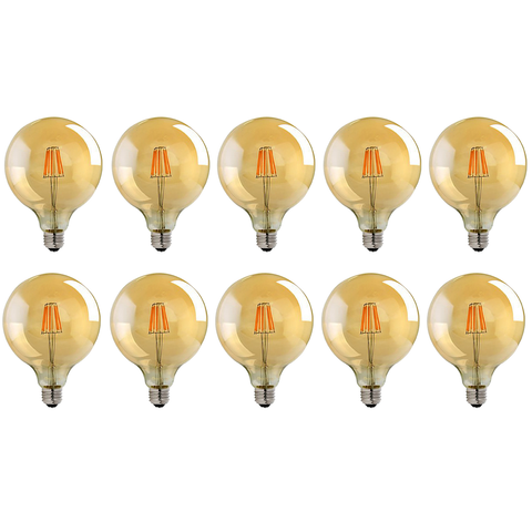 10 Pack E27 LED Edison Dimmable Vintage Amber Glass Warm white 2700K