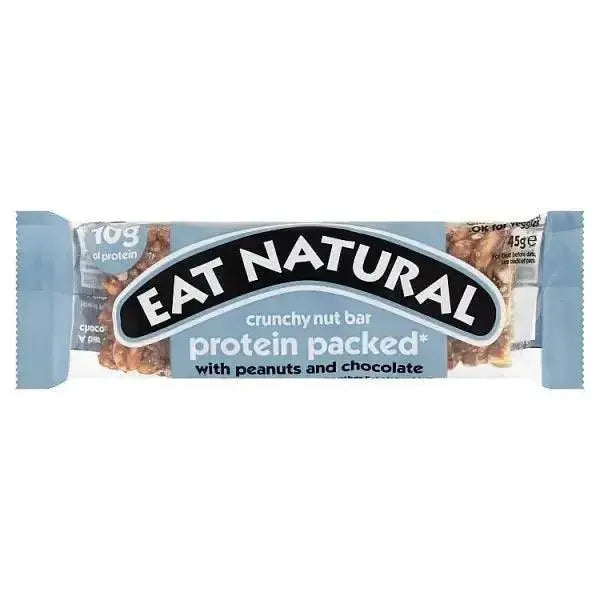 Eat Natural Protein Packed Crunchy Nut Bar with Peanuts and Chocolate 45g (Case of 12)