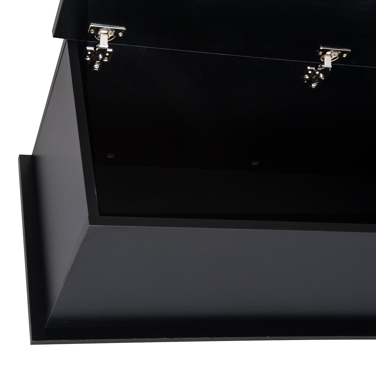 HOMCOM Ottoman Storage Box Chest Cabinet Keepsake With Lid Chipboard Black