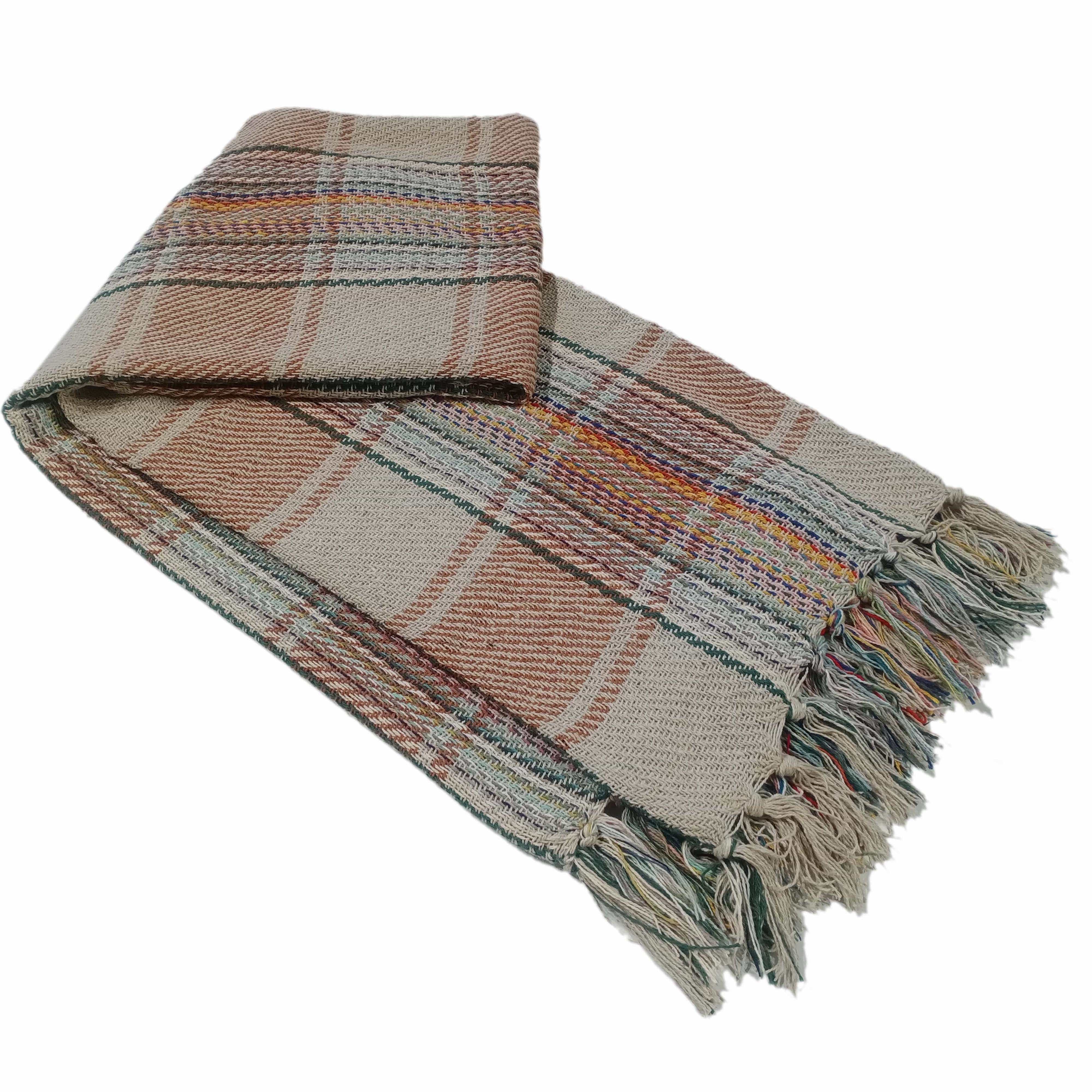 OLIVIA ROCCO Eco Friendly Recycled Cotton Picnic Blanket 130 x 150 cm Check Stripe Design Foldable And Packable For Beach Park Camping