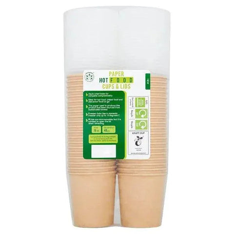 Ecopac 40 Paper Hot Food Cups & Lids